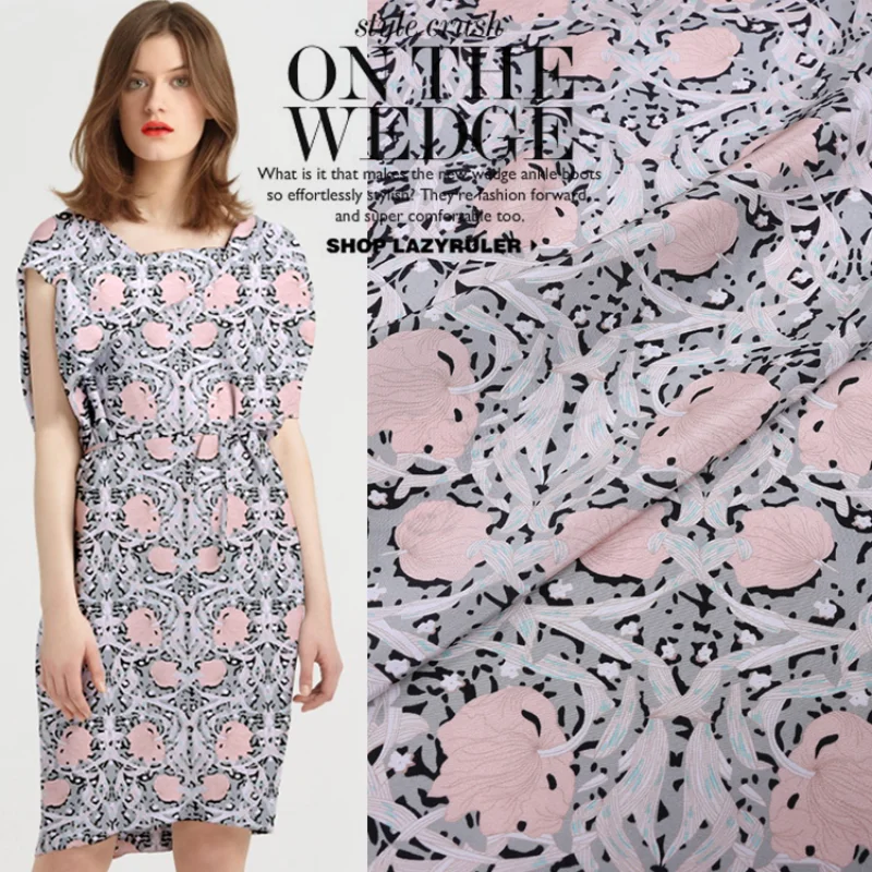 

Полностью шелковая ткань из крепдешина с цифровой печатью, шелк тутового шелкопряда для одежды, рубашек, ткани для шитья на метр, Alibaba Express