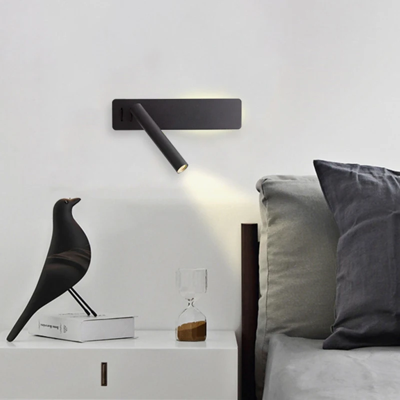 

Современный минималистичный настенный светильник для чтения в скандинавском стиле, прикроватная лампа для спальни, лестницы, коридора, кре...