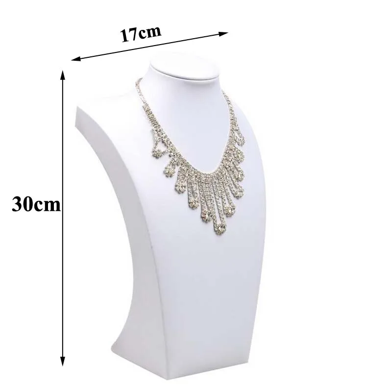 Hot Sale PU Mannequin Bust Necklace Stand White Jewelry Packaging Display for Business Home Jewellery Storage Holder Wholesale