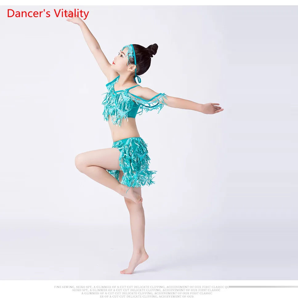 Новая детская одежда с блестками для танца живота профессиональная восточных