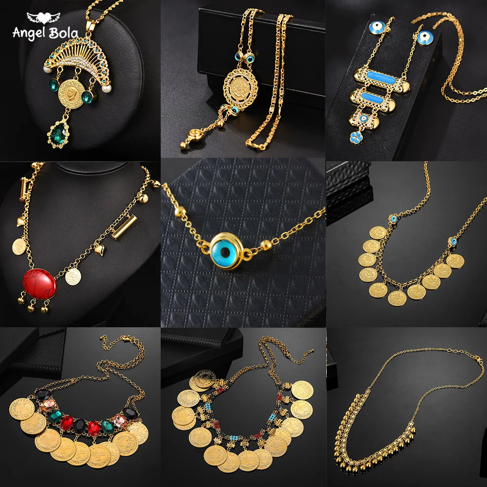 Металлическая монета большой Аллах колье в мусульманском стиле для Женщин