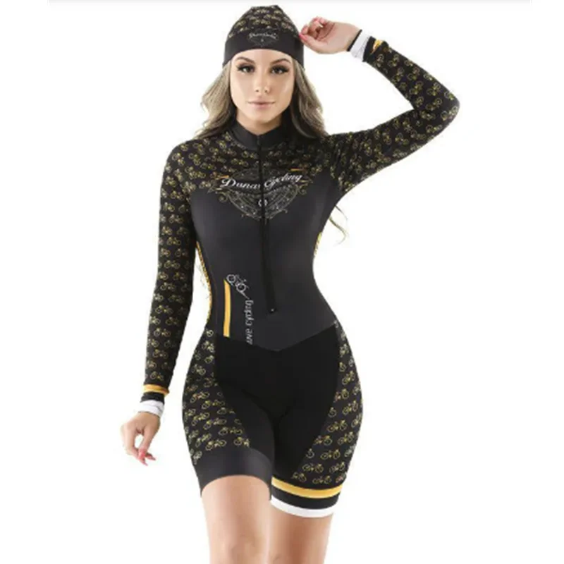 

Dunas cycling skinsuit suit long sleeves bike jumpsuit ropa ciclismo pro team mtb roadbike speedsuit bicycle clothing women set