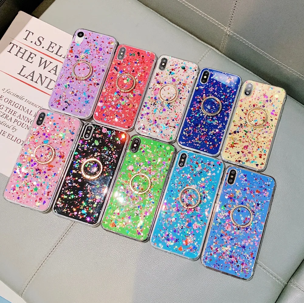 Блестящее кольцо с блестками для huawei P30 Pro, чехол для huawei P20 Lite mate 20 pro Y9 Y7 Honor 20 Pro10I, задняя крышка для телефона
