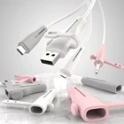 Оригинальный протектор линии передачи данных для iPhone USB зарядное устройство для сматывания провода защита Мягкий силиконовый инструмент для защиты кабеля