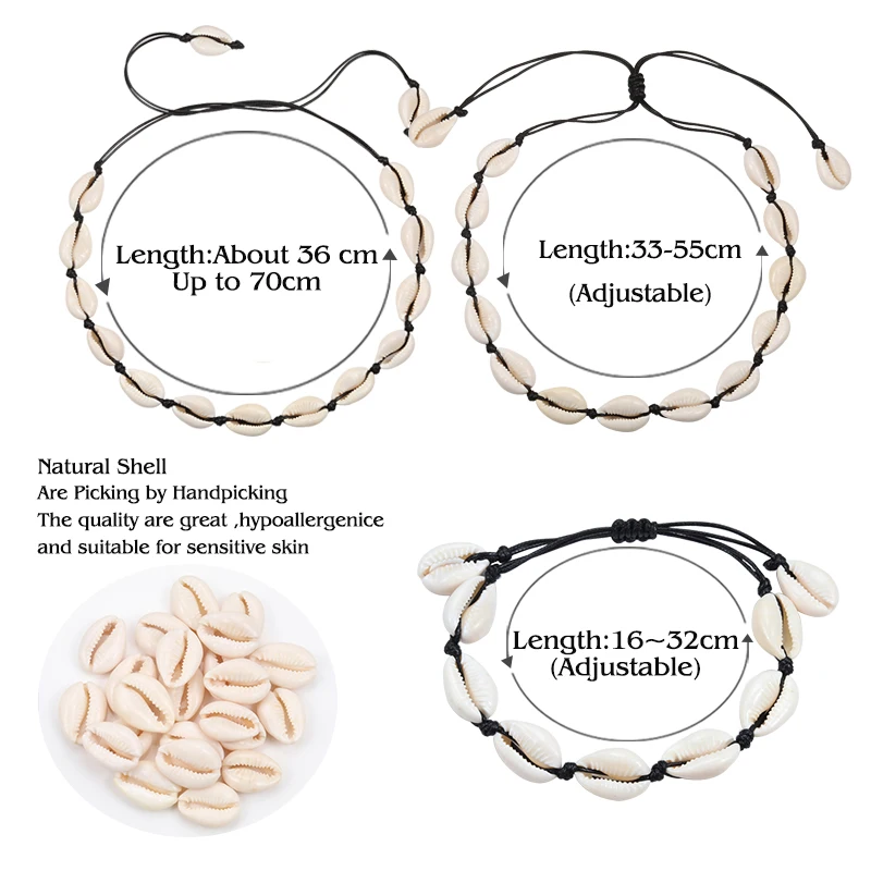 2шт ожерелье + браслет Горячее надувательство из ракушечника набор богемное море