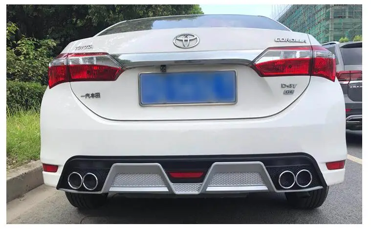 Для Corolla Комплект обвеса спойлера 2014-2016 Toyota GS задний бампер из ABS с защитой заднего переднего бампера Диффузор бампера.
