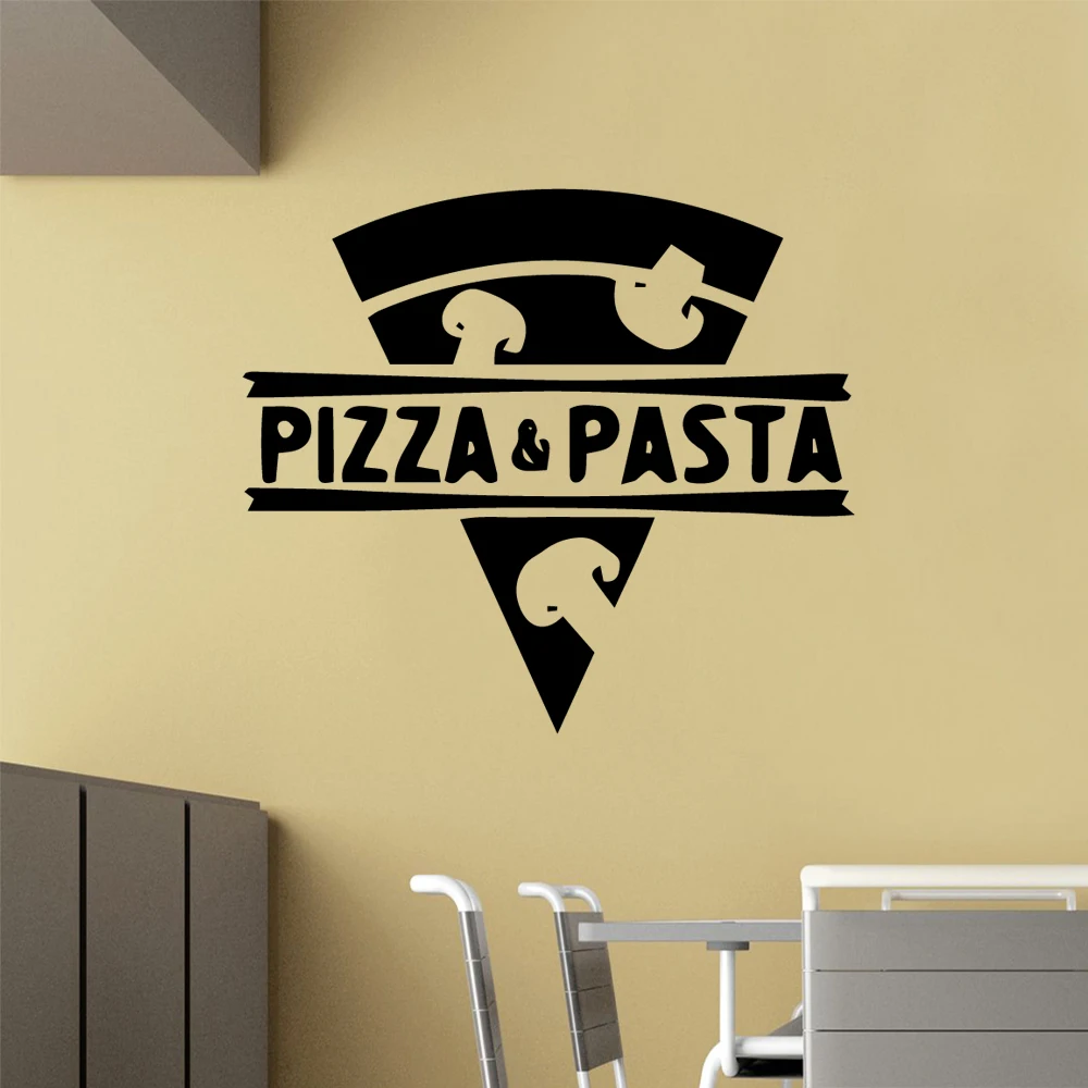 

European-Style Pizza pasta Vinyl Decals Wall Stickers for Pizza Store Sign Decals Art Mural Decoration Kitchen Wallpaper M202