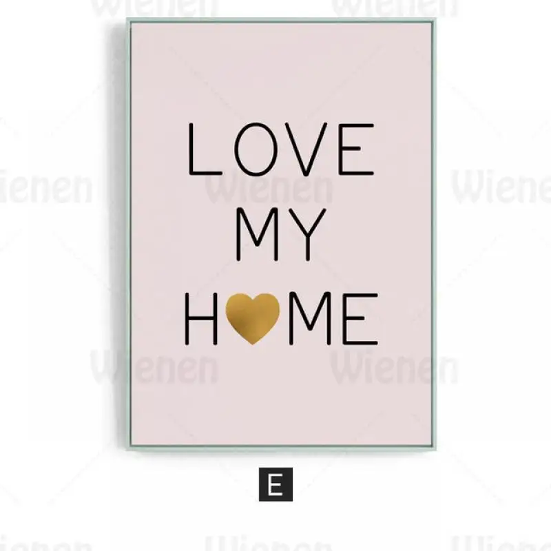 

Nordic Pink Green Poster Hand-Painted Cartoon Animal Unicorn Flamingo Horse Canvas Painting Wall Art Love Quotes Home Decoration