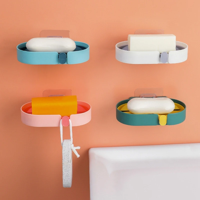 

Soap Dish Box Case Bath Shower Holder Dish Hiking Container Soap Box Leaf Shape Case Travel Simple Cleaning Home Organizer