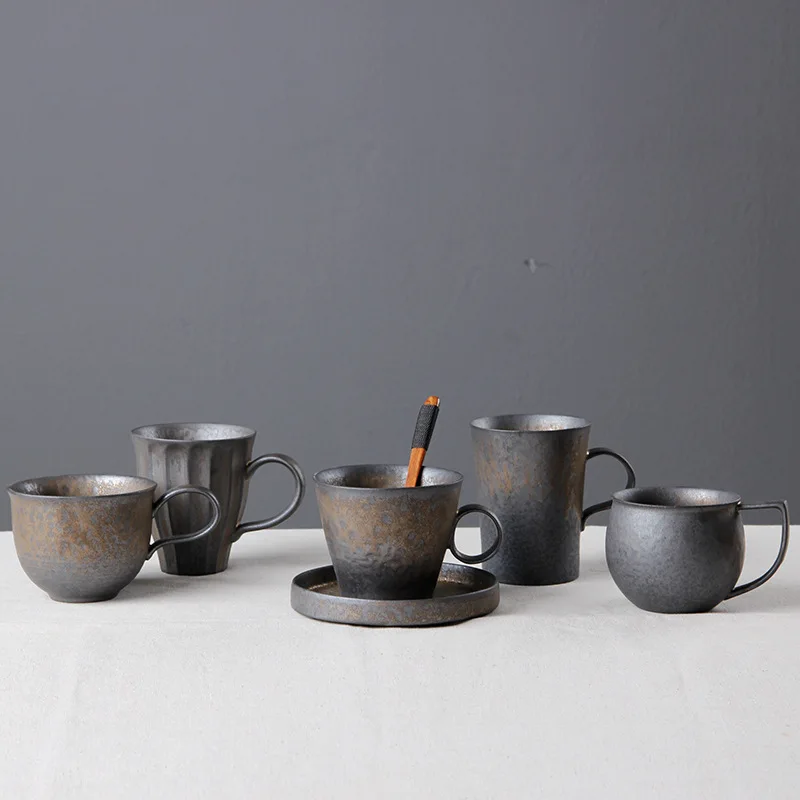 

Japanese coarse pottery mug handmade ceramic coffee cup coffee shop special tableware afternoon tea coffee cup