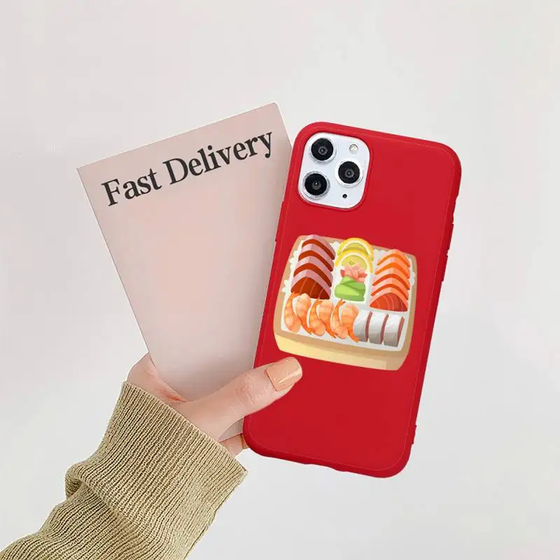 

delicious food Phone Case Candy Color Red for iPhone 11 12 pro XS MAX 8 7 6 6S Plus X 5S SE 2020 XR