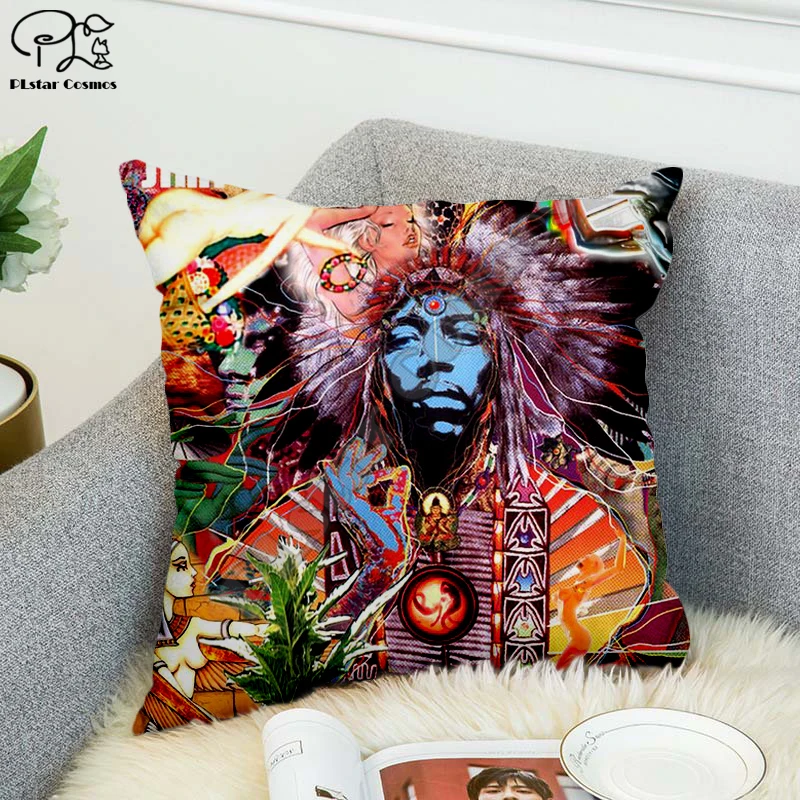 

Rock singer Bob Marley/The Hillbilly Cat Hip Hop Pillow Case Polyester Decorative Pillowcases Throw Pillow Cover Square style-8