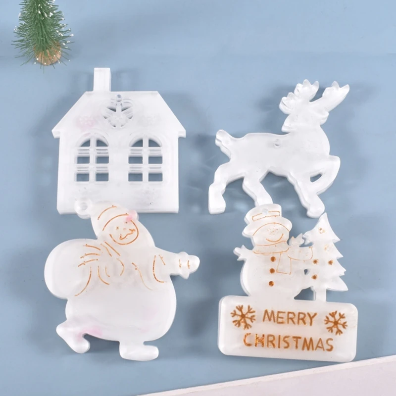 

Crystal Epoxy Resin Mold Christmas Listed Pendant Silicone Mould DIY Crafts Tool