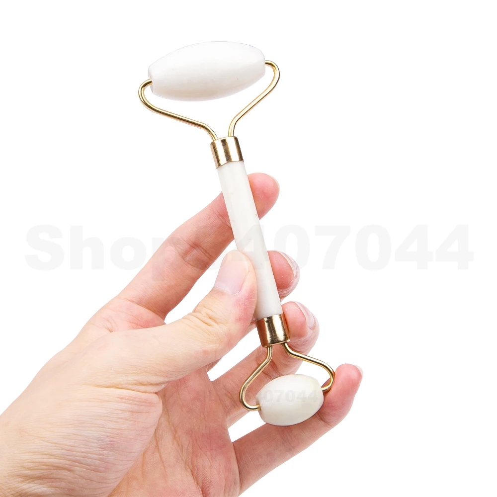 

New White Jade Roller Massager For Face Lift Up Natural Stone Roller Facial Slimming Chin Facial Skin Care Beauty Tool 2021