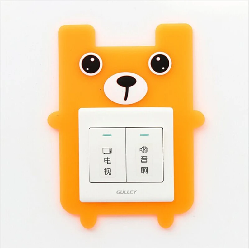 1Pc Silicone Cartoon Switch Paste Wall Sticker Bedroom Living Room Decorative Protective Cover Household Power1 | Дом и сад