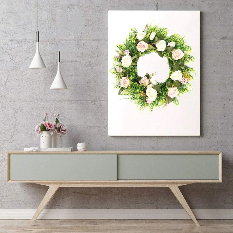 

Rose Flower Vine Wreath Door Wreath for Home Front Door Hanging Wedding Wall Window Party Decoration