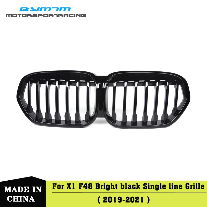 

Single line Bright black ABS Car Grille For BMW X1 F48 F49