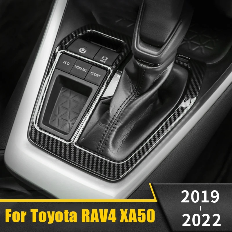 

For Toyota RAV4 RAV 4 XA50 2019 2020 2021 2022 ABS Carbon Car Gear Shift Panel Interior Protector Cover Trim Sticker Accessories