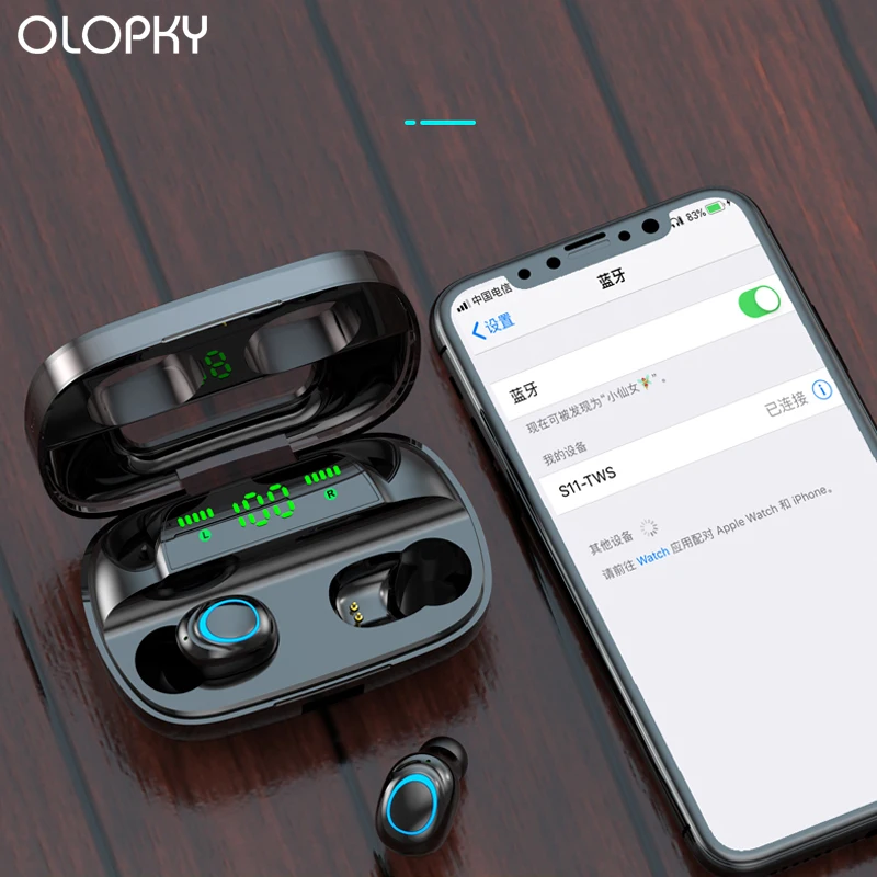 

Наушники-вкладыши TWS 2020, 5,0 мА ч, беспроводные Bluetooth-наушники, водонепроницаемая Спортивная гарнитура для всех телефонов