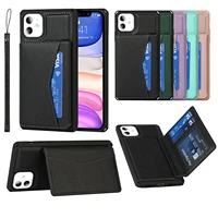 leather wallet case for iphone 12 11 pro max 12 11 xs xr wallet case with credit card holder kickstand cover