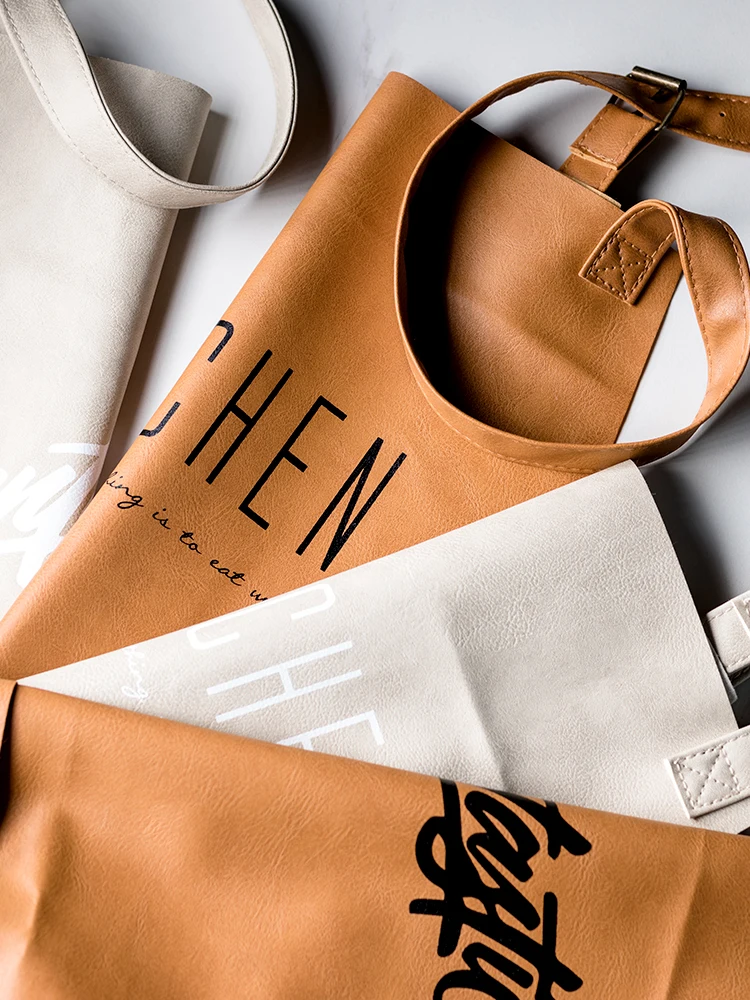 Модные кожаные фартуки для готовки в скандинавском стиле водонепроницаемые