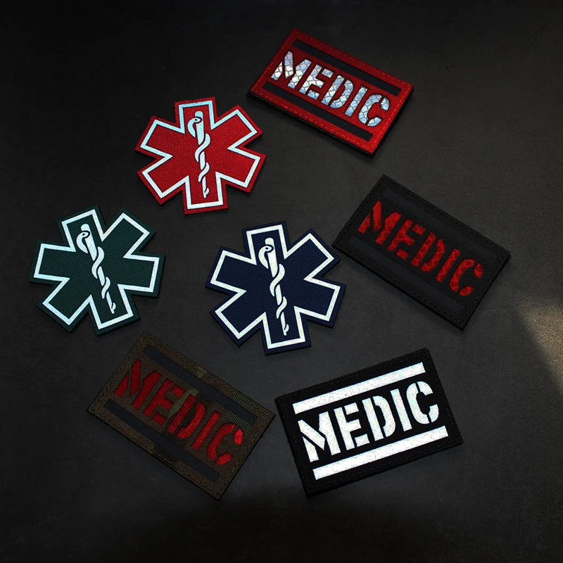 Медицинский спасательный значок на липучке ИК светоотражающий нейлоновый