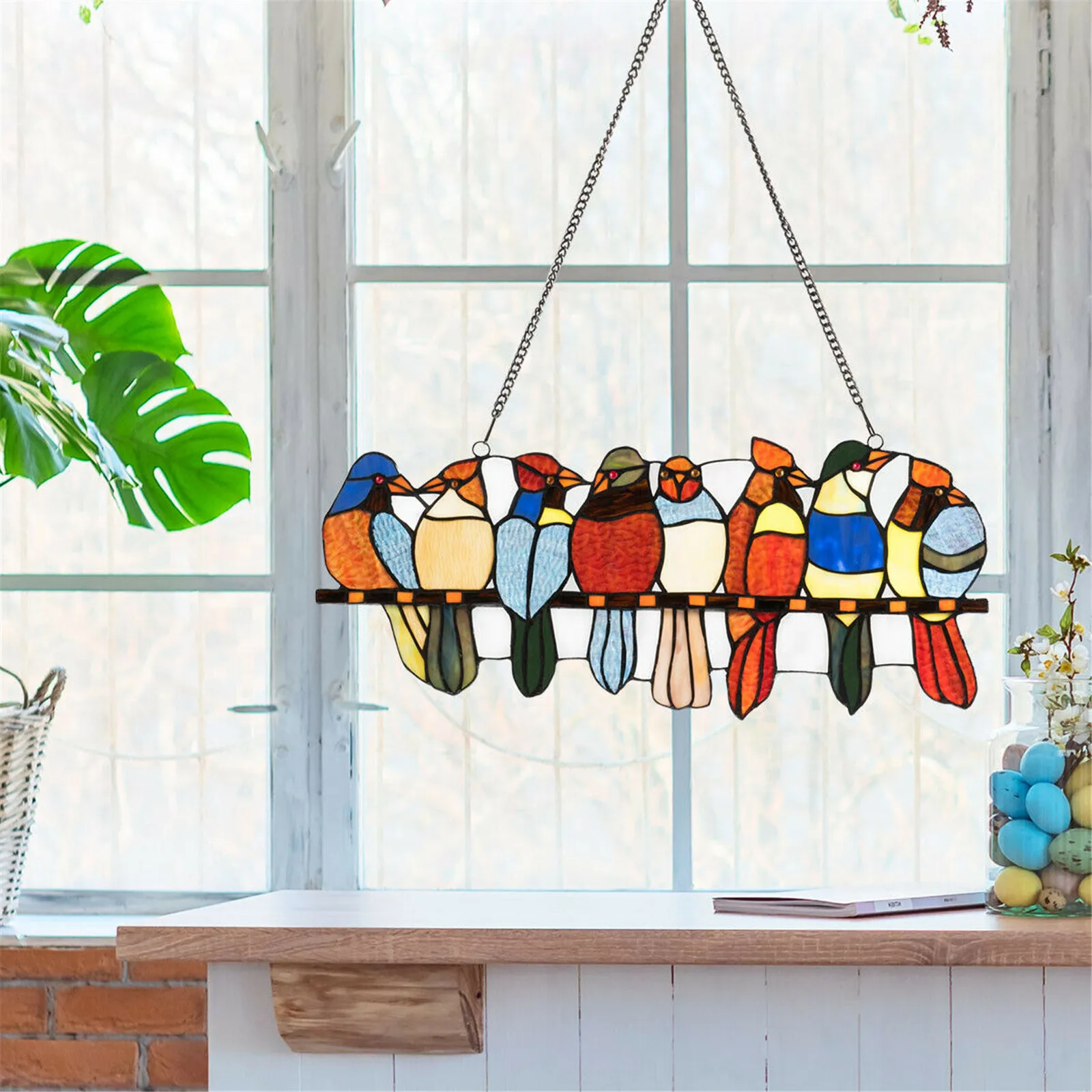 

Mini Bird Window Hanging Suncatcher Acrylic Hanging Birds Decoration Rainbow Maker Home Garden Decor Hanging Decorations d7