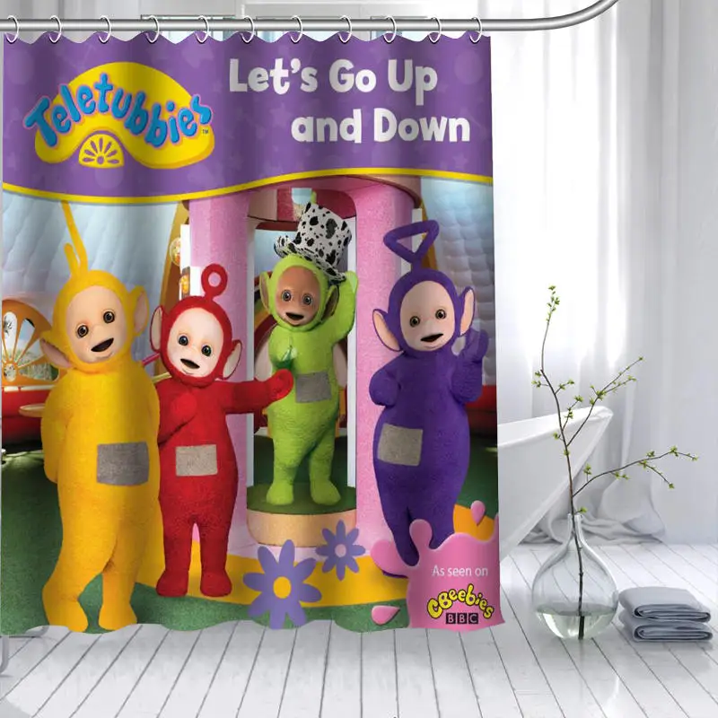 Custom Teletubbies Shower Curtain 3D Waterproof Polyester Fabric Bath High Defintion Printing 12 Hooks For The Bathroom | Дом и сад