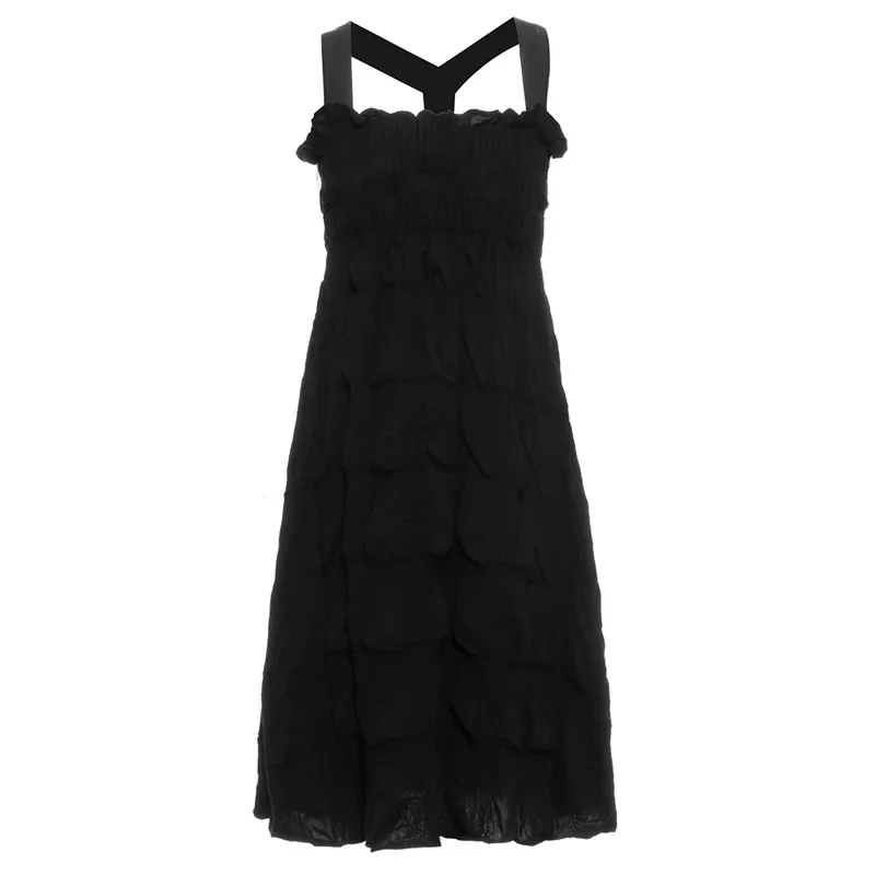 

Johnature New Sexy Backless Knee-Length Women Dress 2021 Summer Fashion High Street Loose Solid Color Dresses