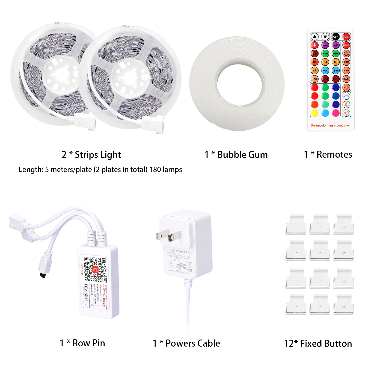 

Tuya Smart Life LED Strips Light Intelligent Wifi Controller For RGB Voice Remotes Control Colorful Strips Light Compatible