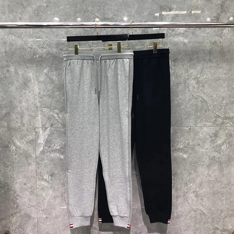 TB THOM Sweatpants Autunm Winter Men's Pants Fashion Brand Trousers Classic Cotton RWB Lower Hem Trim Stripe Sweatpants