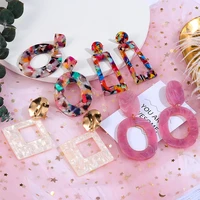 fashion acrylic dangle drop earrings for women geometric leopard drop earrings resin earrings 2021 trend female earrings jewelry