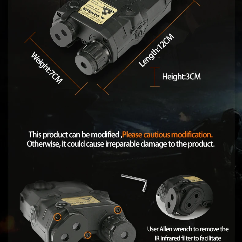 ActionUion Тактический/PEQ-15 чехол для аккумулятора PEQ 15 коробка манекен для 20 мм Стандартный рельс AEG GBB CQB CS Открытый страйкбол Спорт Handguar