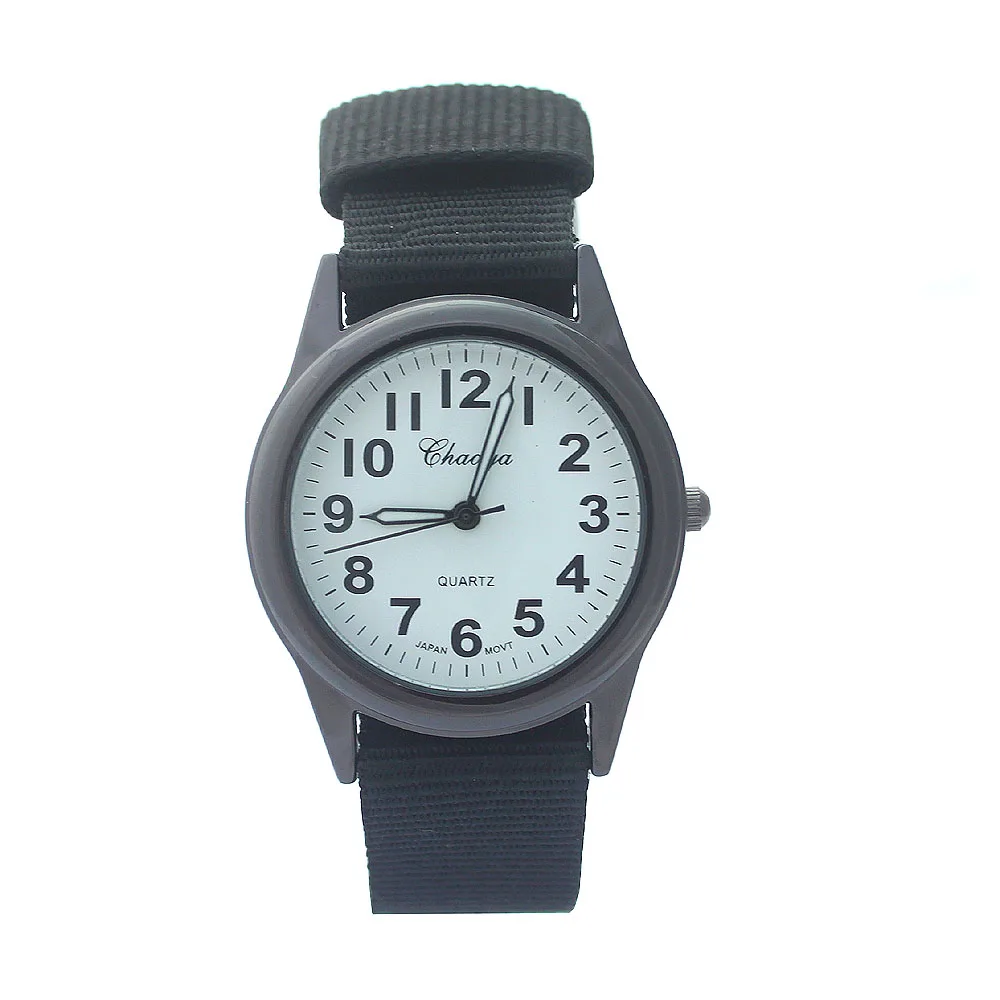 chaoyada Fashion Casual Kid Quartz Watches Boy Nylon Straps Children Cute Clock Boys and Gir Xmas Gifts Kids Watch Black