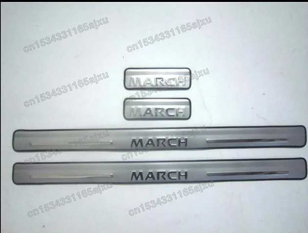 

Накладка на порог из нержавеющей стали для Nissan March 2012 2013 2014 2015 2016 2017 2018 2019, автомобильные аксессуары