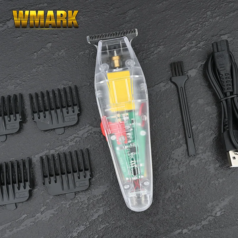 

WMARK аккумуляторная электрическая машинка для стрижки шерсти у мужские надписи, полностью прозрачное масляная голова резьба ножницы нулево...