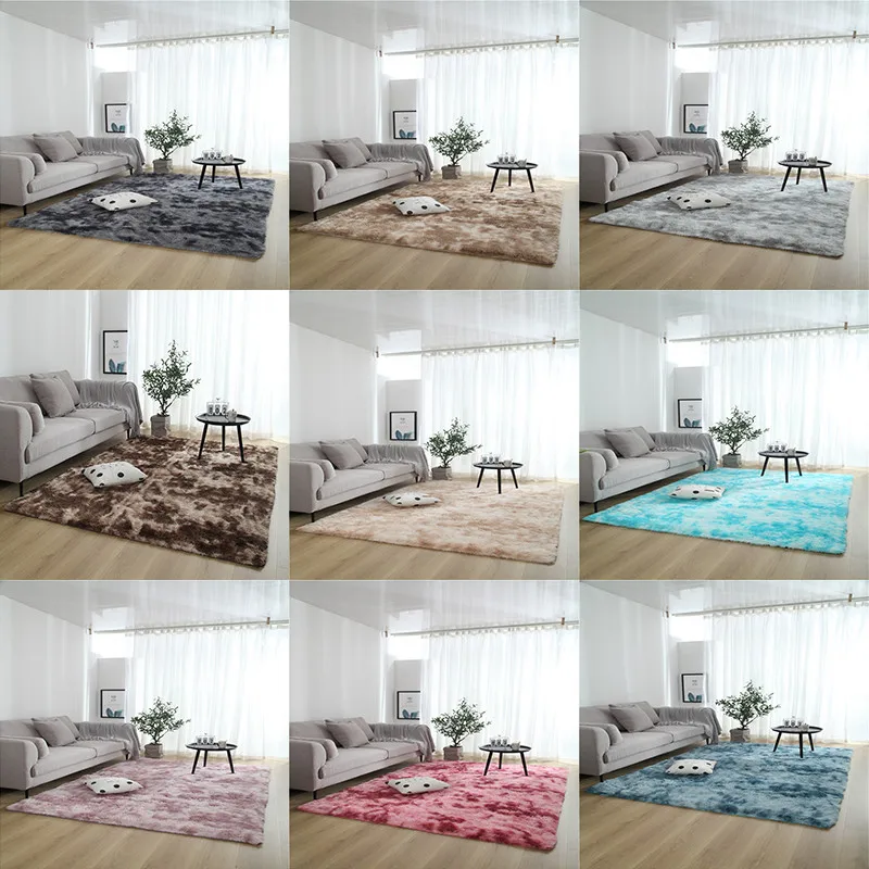 Европейский модный ковер для спальни с длинными волосами прикроватный коврик