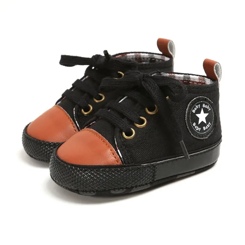 Toddler Kids Boys Girls Shoes Spring /autumn Canvas Sneakers High Top Lace Up Baby Shoes Casual First Walkers - Цвет: A16