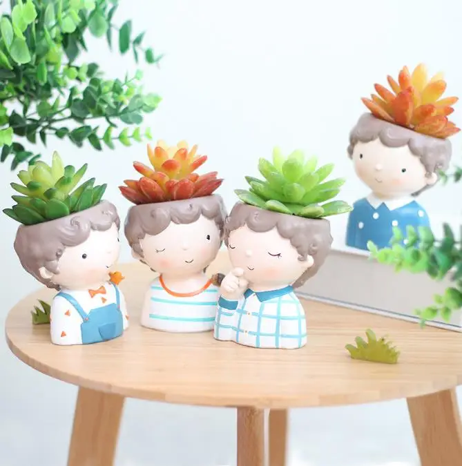 Горшок для суккулентных растений горшок цветов мальчиков и девочек креативный