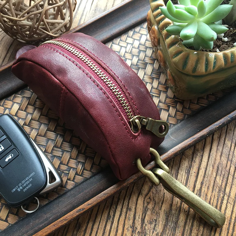 2020 оригинальный дубленый кошелек для ключей унисекс Винтажный чехол сумка из