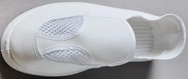 Анти статические ПВХ кожа Обувь из сетчатого материала Белый продовольственный