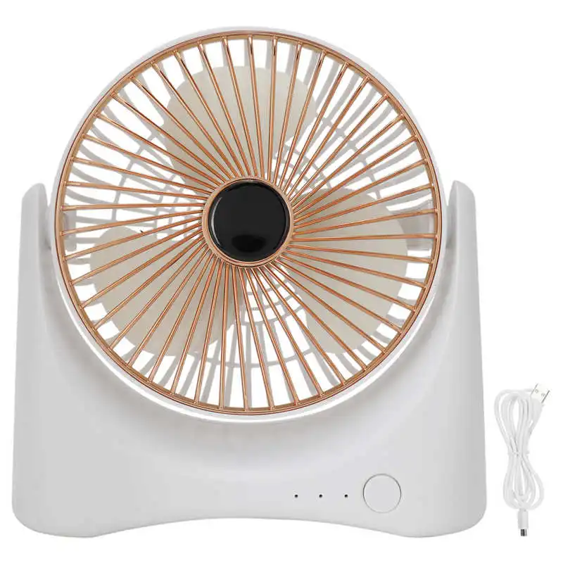 

Air Conditioner Desktop Mini Cooling Fan Portable 3 Blades USB Electric Fan for Office Outdoor Bedroom Gold Portable Fan