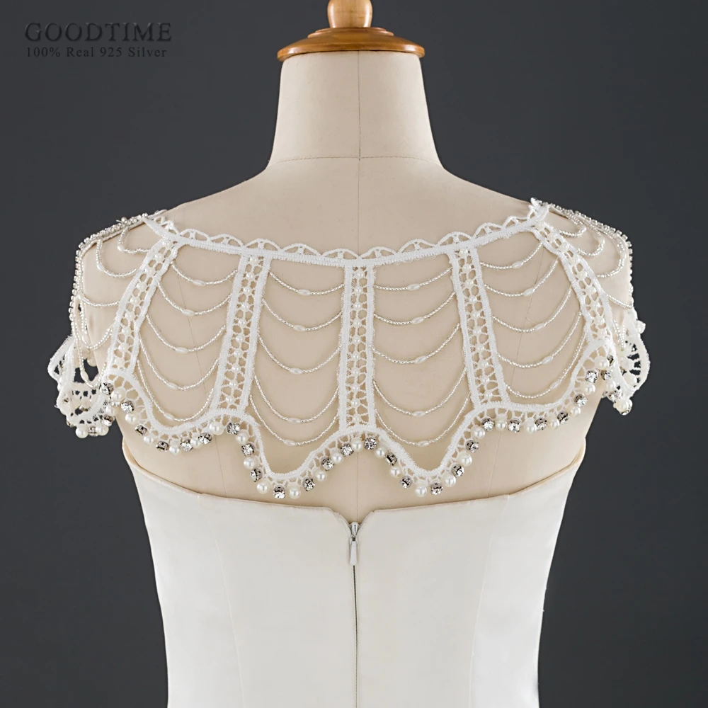 Шаль ручной работы с жемчугом плащ кристаллами свадебная цепочка на плечо шаль