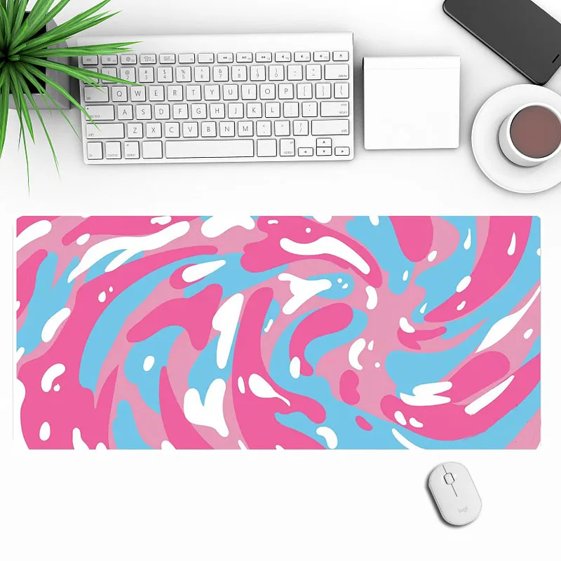 

80x30cm flowing color abstract girl mouse pad student desk mat L gaming pink mousepad keyboard pad gaming accessories