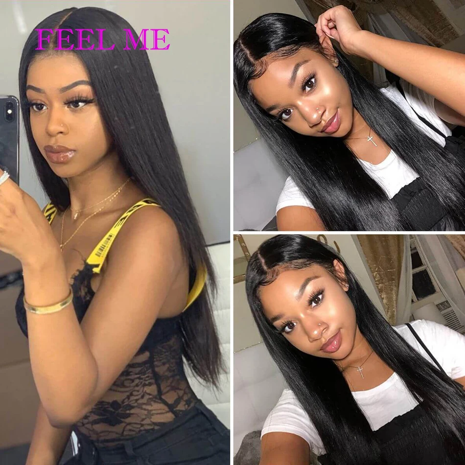 

FEELME Straight Hair Bundles Malaysian Human Hair Weave Bundles Remy Hair Weaves Sew In Hair Extension 3/4 Bundles Deal