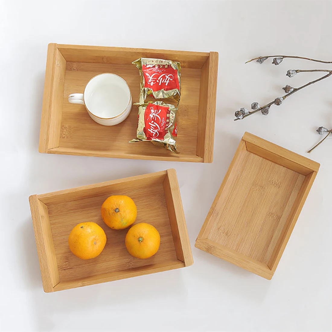 Многофункциональный деревянный поднос Портативный Бамбуковый набор для подачи