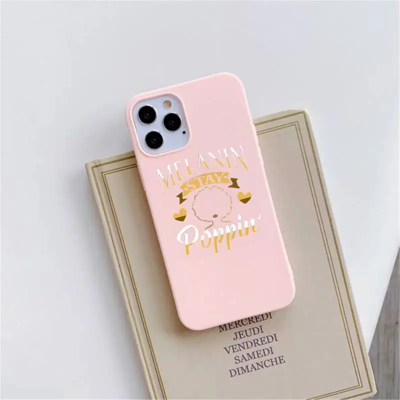 

2bunz Melanin Poppin Aba Phone Case Candy Color for iPhone 6 6S 7 8 11 12 XS X SE 2020 XR mini pro Plus MAX funda
