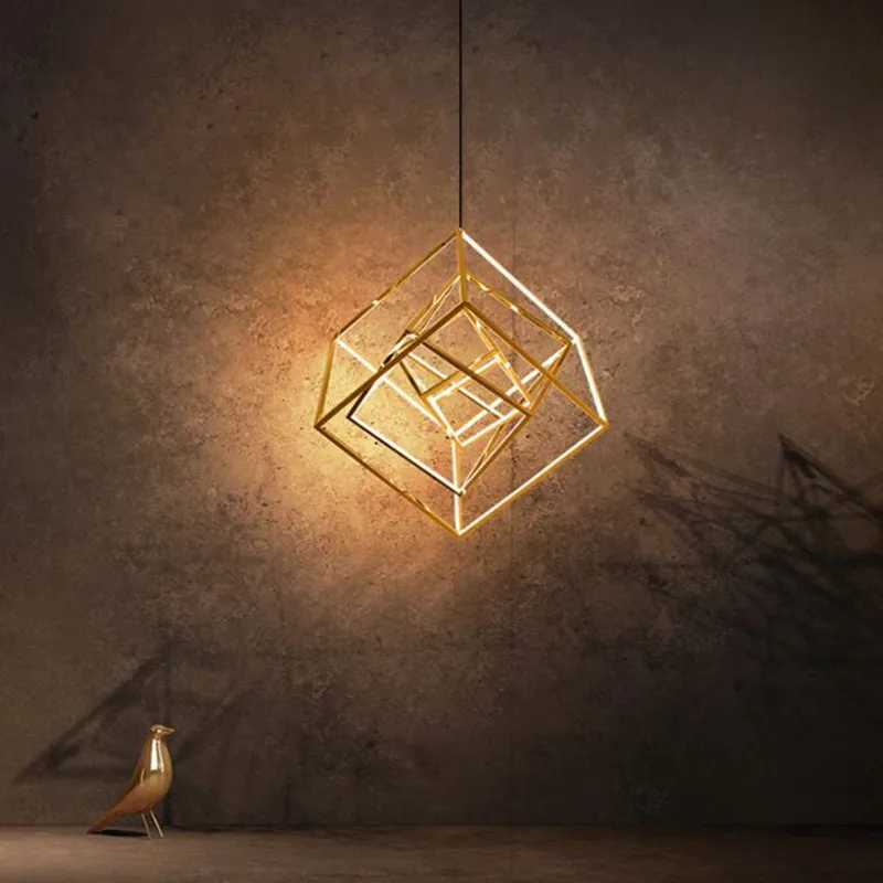 Современная Геометрическая квадратная светодиодная люстра скандинавский