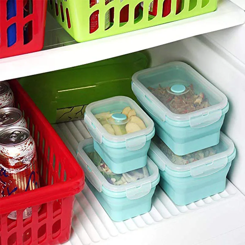 Силиконовый Ланч бокс складной контейнер для еды пищевых продуктов детей