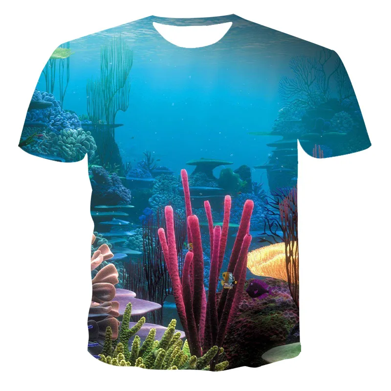

Spring And Summer Men'S And Women'S Latest Underwater World Series 3D Printing Fashion Popular Casual Sports T-Shirt Xxs-6xL